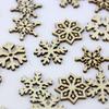 100pcsWooden Shape Snowflakes Mix Christmas Ornaments Pendants New Year Decorations for Home
