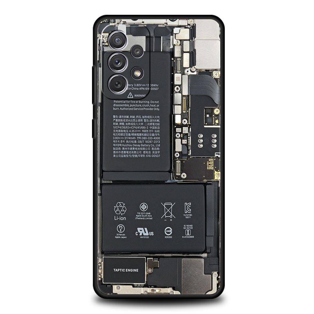 Main Circuit Board Pattern Phone Case for Samsung Galaxy A55 A35 A17 A07 A15 A13 A25 A51 A71 A72 A73 A32 A52 A52S A41 Soft TPU