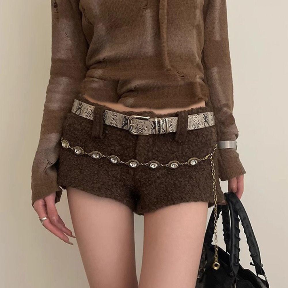 Gothic Leopard Print Belt Designer Women's Waist Belt Daily Rivet Waist Belt Streetwear