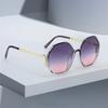 New Women Sunglasses Avant Garde Geometric Multi-color Gradient Semi Transparent Frame Fashion Glasses