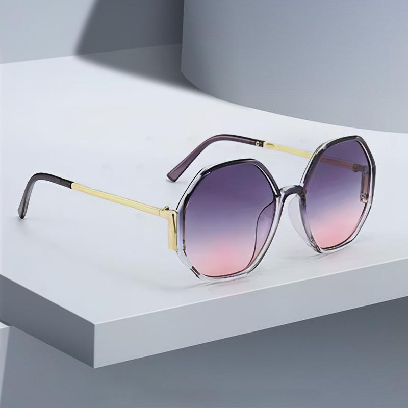 Latest Sunglasses for Women Avant Garde Geometric Multi-color Gradient Semi-circular Frame Semi Transparent Eyeglasses for Women
