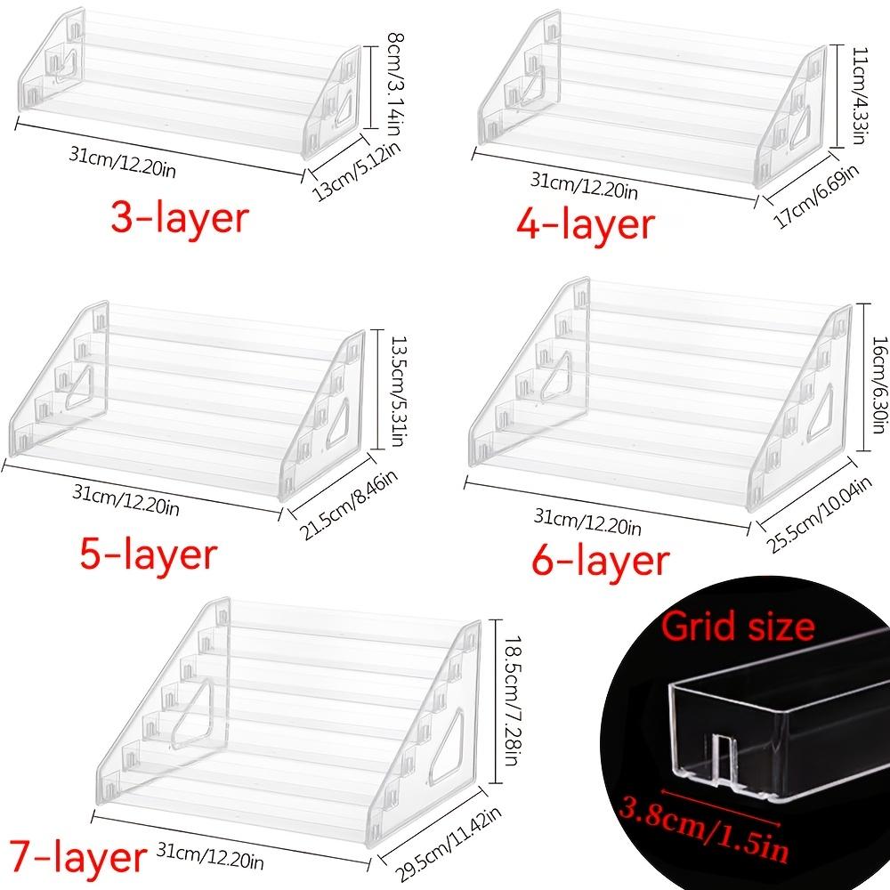 1pc Display Shelf, Desktop Badge Color Paper Diffuse Around The Edge Of The Ladder Transparent Placement Of Grain Standing Card
