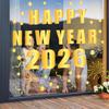 Whaline 6 Sheet 2026 Happy New Year Window Clings Foil Gold New Years Eve Firework Reble Window Decals for Home Office Classroom Party Decor