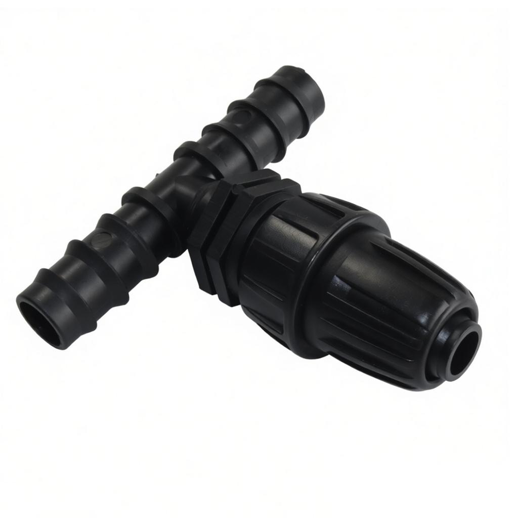 IBC Tank T-type Bulkhead Tee, Plastic Hose Barb Connector for Water Tank, Aquarium & car wash