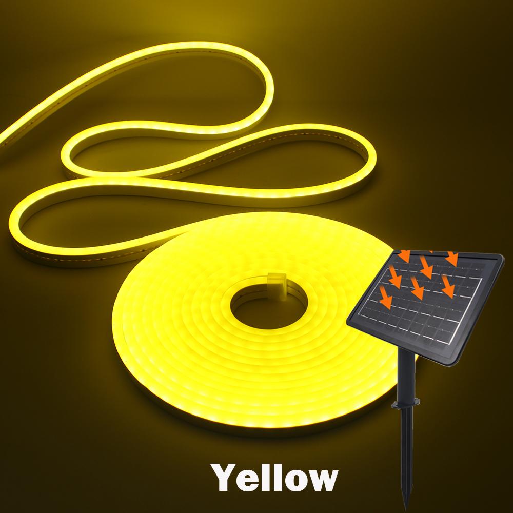 DC24V Solar LED Neon Strip Light Waterproof Warm White Blue Red Pink 6x12mm 2835 120LEDs/m Flexible Neon Rope Light Garden Decor