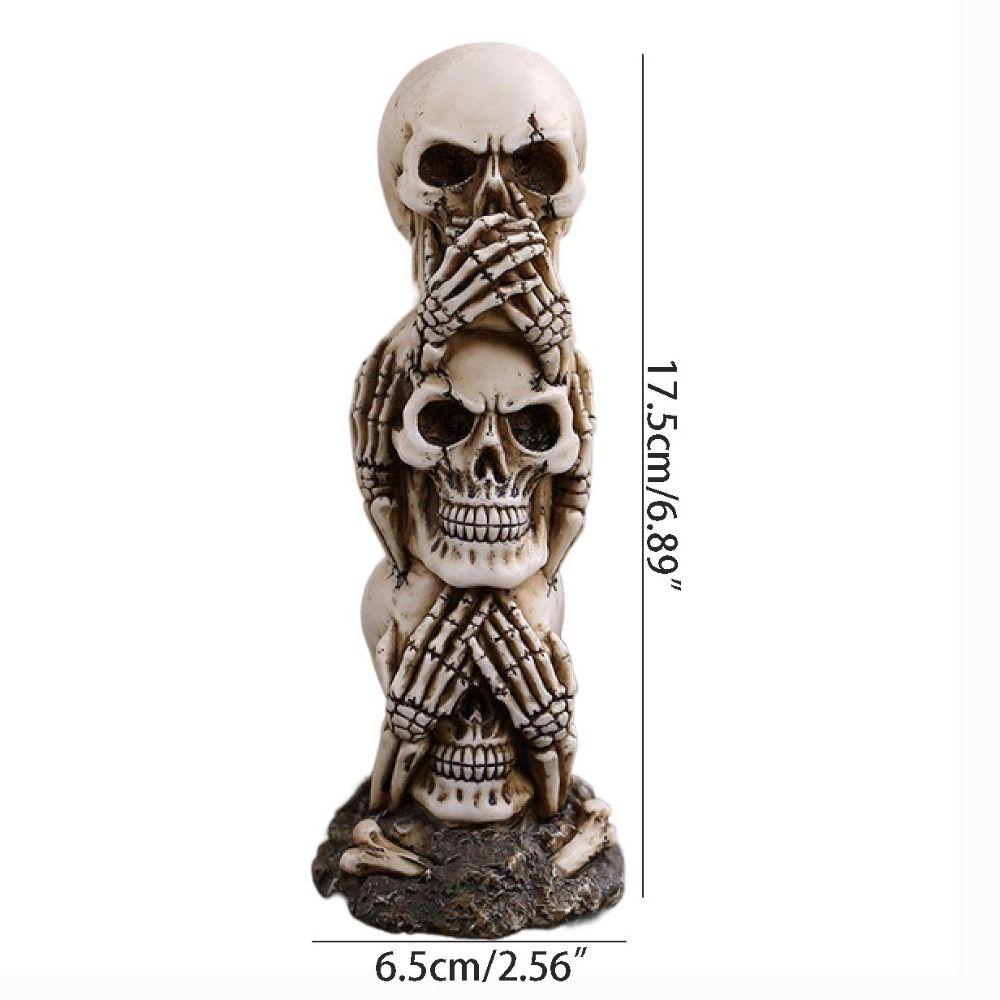 3D Skeleton Character Statues Terrifying Resin Skull Figurine  Ghost Festival