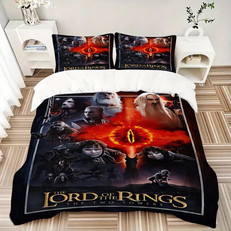 Lord Rings Two Towers Print 3Pcs Bedding Setduvet Cover With 2 Bedropillowcase Home Birthday Gift
