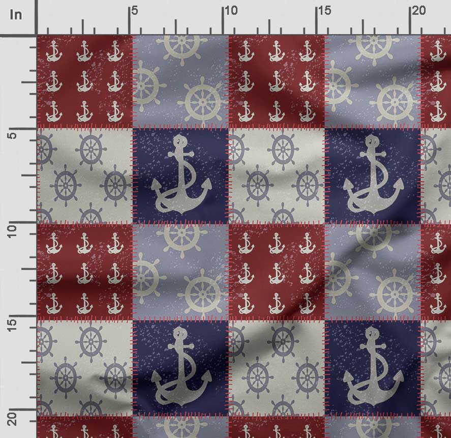 Soimoi Sea Shell Print,  Cotton Cambric, Quilting Fabric Sold by The Yard 42 Inch Wide, Medium Weight Cotton Fabric, Sewing  Supplies,Blue &