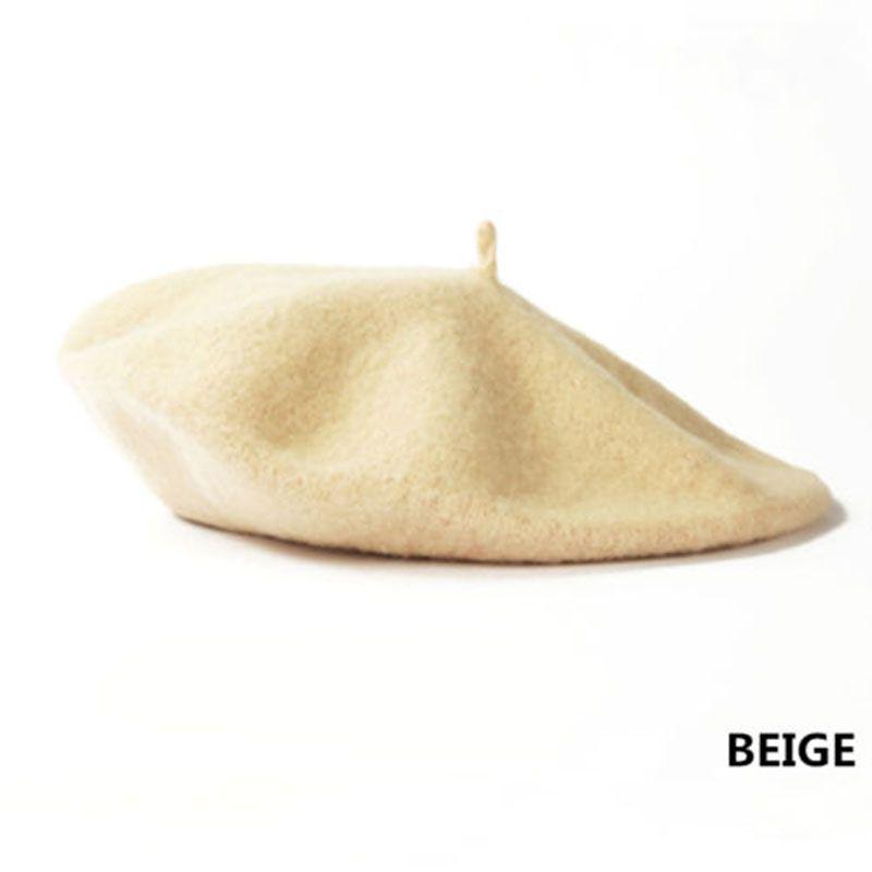 Stylish Women Solid Wool Beret French Artist Beanie Hat For Cozy Winter Days