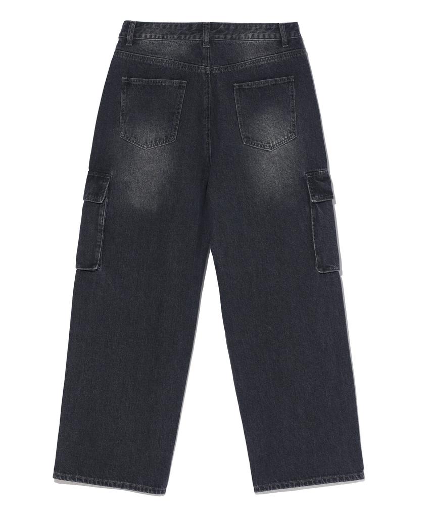 Eonoideu Parachute Cargo Wide Denim Pants Lq5Du538_Black