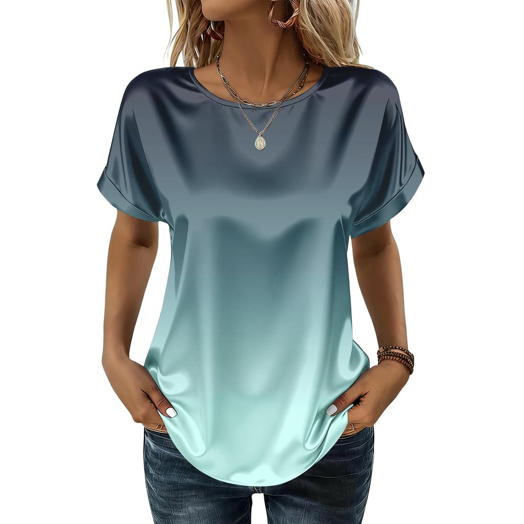 Women's Fashion Casual Gradient Print Top