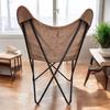 Handmade leather butterfly chair Leather accent chair living room chair