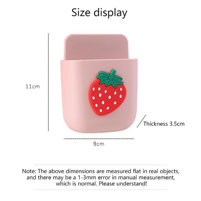 Cartoon Wall Mounted Organizer Storage Box Remote Control Mounted Mobile Phone Plug Holder Stand Wall Charging Multifunctio