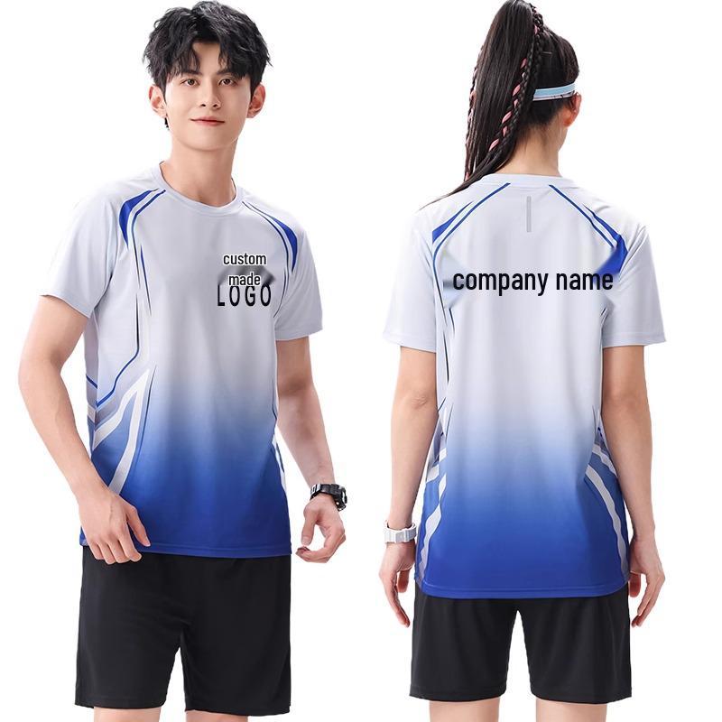 Unisex Quick-Dry Sports Suit: Breathable Short-Sleeve Set for Runners with Customizable Team Numbers