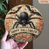 Vintage Style Metal Wall Art Halloween Decor Spider Web Bats Pumpkins Texture