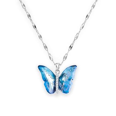Vibrant Blue Winged Butterfly Pendant Necklace for Women | Stylish Locket Chain | Latest Fashion Jewellery Accessories for Girls
