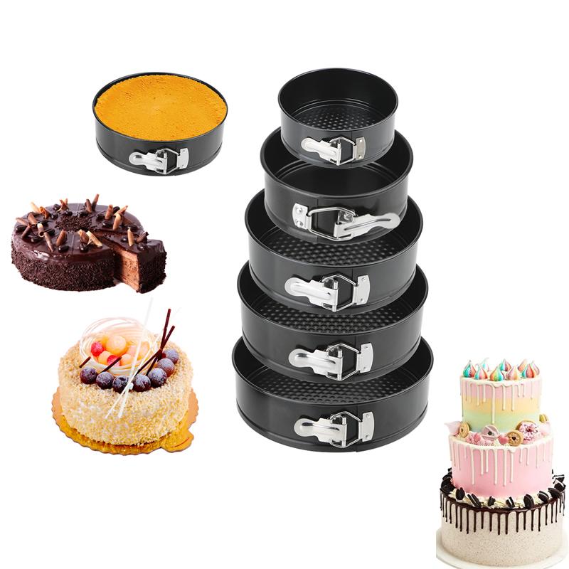 Metal Non-Stick Bake Mould Kitchen Accessories Leakproof Round Cake Pan Bakeware Removable Bottom Carbon Steel Large Cakes Mold