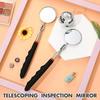Long Handle Telescoping Inspection Mirror Round Extendable 360° Swivel Mirror  Mechanic Repairing