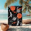 Ultra-Soft Beach Towel with Basketball Theme,Ideal for Pool - Camping, Diving - Perfect Travel Essential, Vibrant Beach Towel.