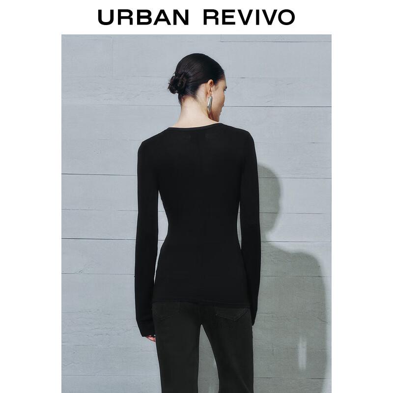 UR Women's Metal Studded Round Neck Knit Sweater