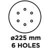 Velcro sandpaper 225 mm, K120, 5 pcs., with 6 holes for sanders 59G264, 59G265