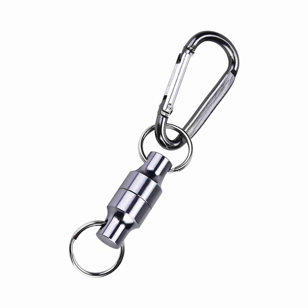 Magnet Buckle Fly Fishing Magnetic Net Release Clip Hanging Holder Lanyard Clip(Single, Silver)