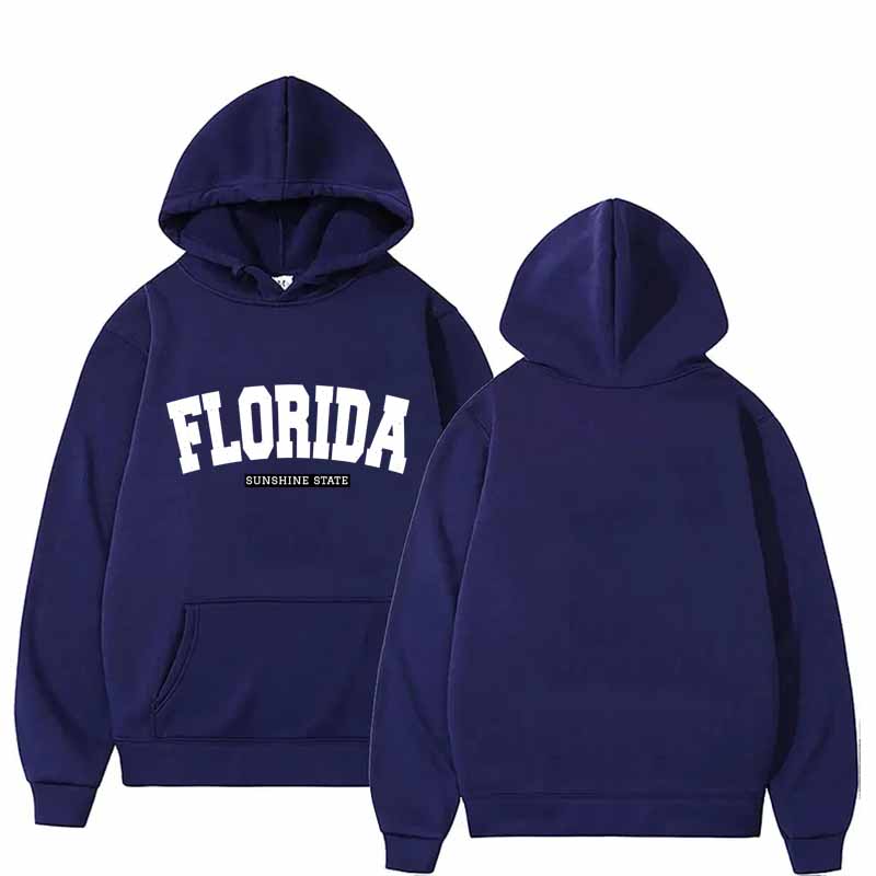 Florida Print Hoodie Herren und Damen Langarm Fleece Sweatshirt Winter Loose Top Jogging Sport Hoodies Pullover Shirts
