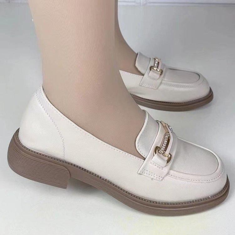 Chaussures simples en cuir souple Chaussures en cuir style britannique plates décontractées antidérapantes