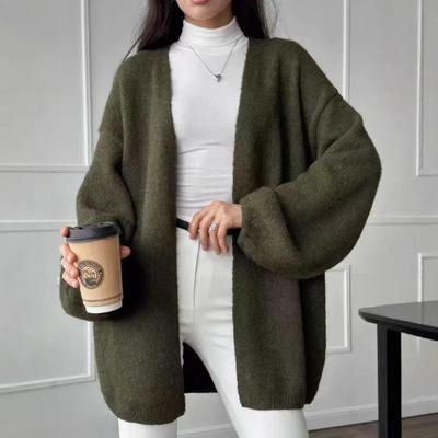 Lazy Wind Knitted Cardigan Women's Clothing Autumn and Winter New Loose Casual Versatile Sweater Jacket Women