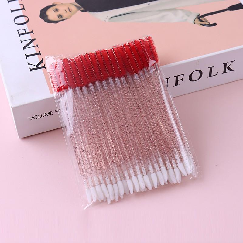 Dual-Use Eyelash & Lip Brush - 50-Pack Double-Ended Makeup Brushes