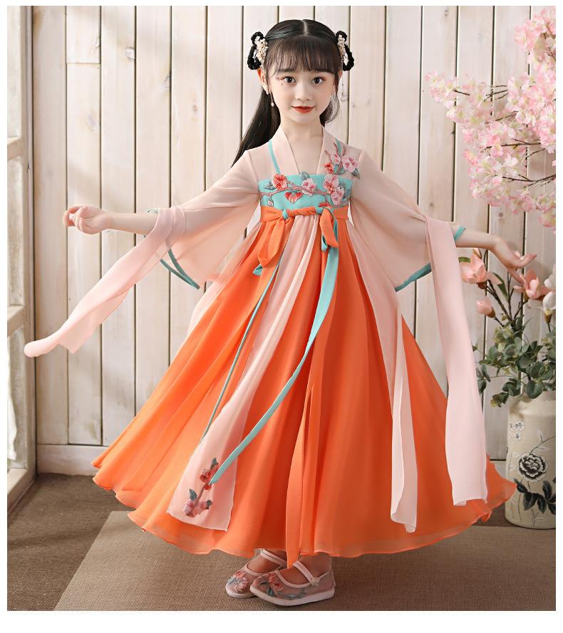 

Ханфу девушка в китайском стиле тканевое летнее платье античный костюм Тан костюм супер феи платье маленькая девочка юбка русалки принцессы нижнее белье XXXL