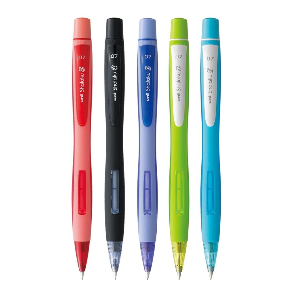 uni-ball Shalaku 0.7mm Mechanical Pencil Pack of 5 with Rubberized Body for Students, Office & School