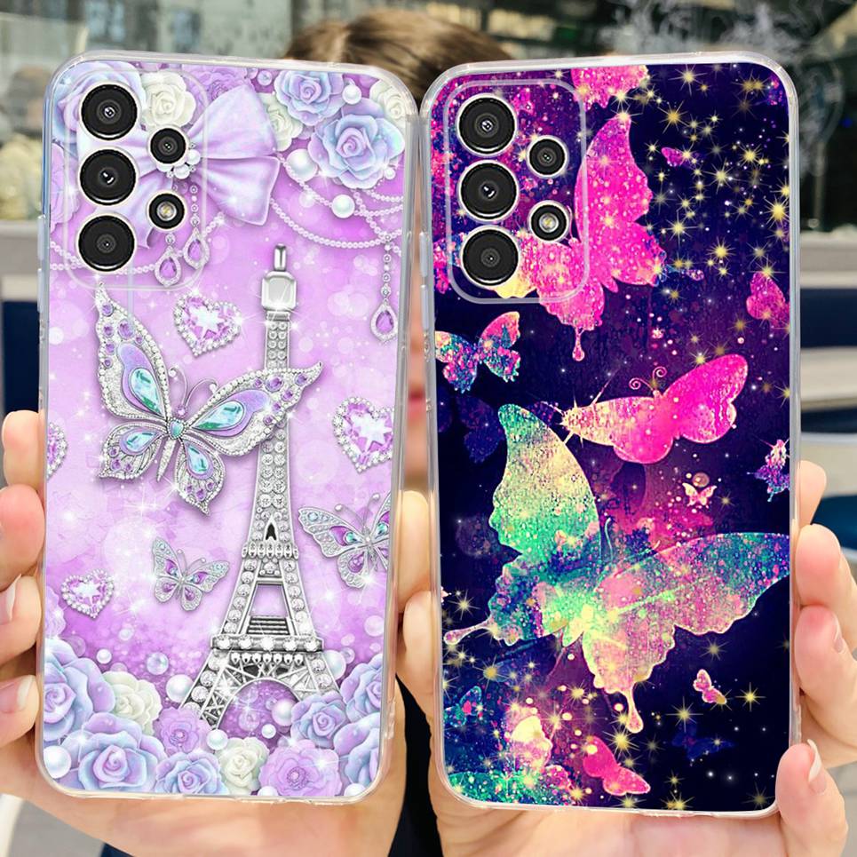 Voor Samsung A13 M13 M23 M33 Galaxy Hoesje Bloemen Vlinder Astronaut Telefoonhoesje Achterkant Zachte Bumper Samsung Galaxy A13 M23 Tas