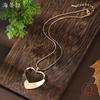 New hollow love glossy pendant, women's fashion high sense versatile heart-shaped alloy necklace