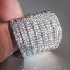 Xiaomi Huitan Gorgeous Women Wide Ring Fashion Party Full Sparkling Cubic Zirconia Luxury Accessories Silver Color Fancy Lady Jewelry