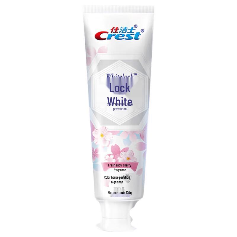 Crest Fresh & Long-lasting Dual-Color Whitening Toothpaste, Fresh Snow Cherry 85g