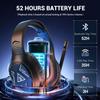 EKSA 2.4GHz Wireless Gaming Headset with Noise Canceling Microphone for PS5, PC, PS4 Bluetooth Gaming Headphones with USB & Type-C Connector, 52Hrs