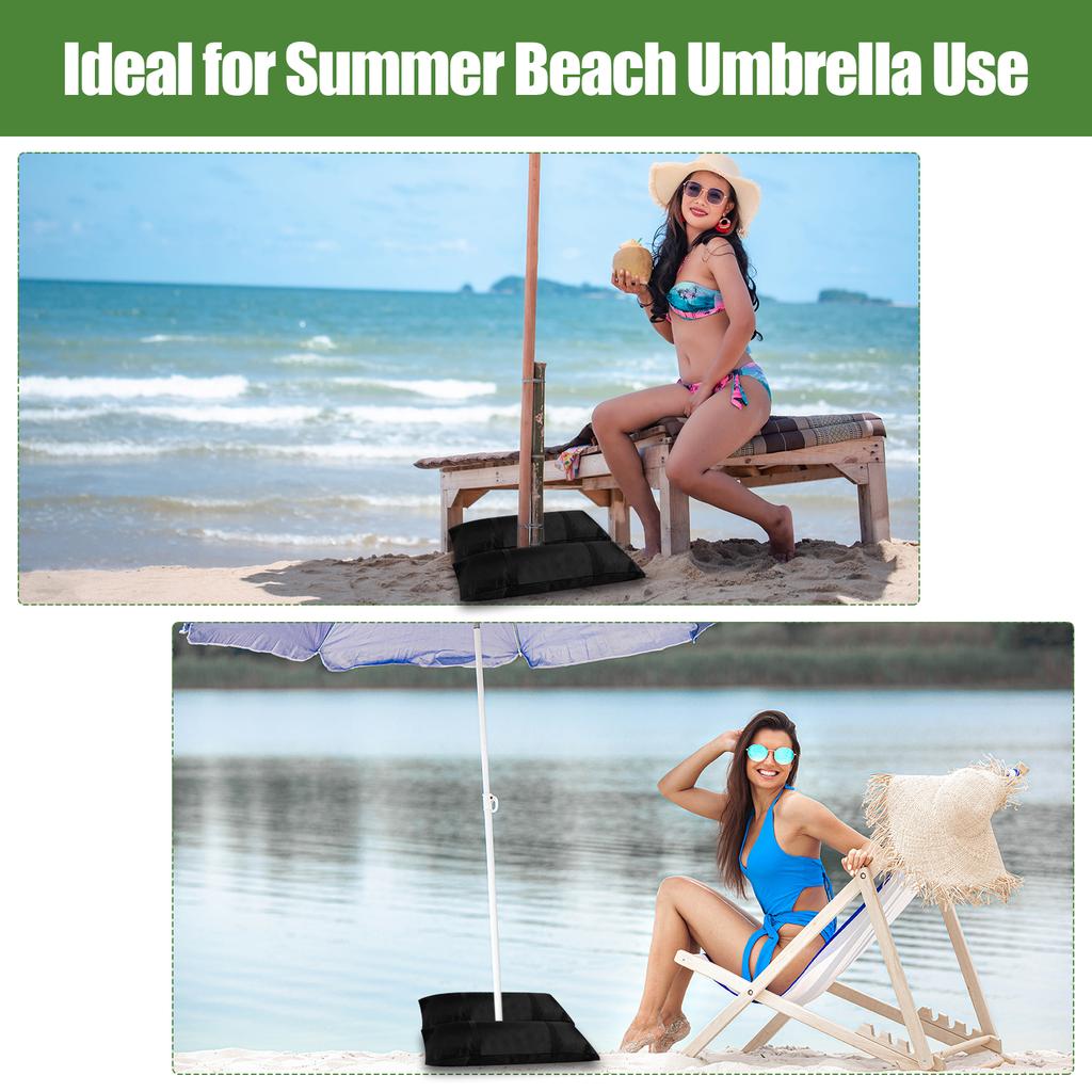 Umbrella Base Weights Sand Bags, 2 X 55Lbs Fillable Sandbags For Outdoor Umbrella Stands, Cantilever Umbrellas, Trampolines, Pat