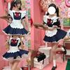 AOTYP Dienstmädchen Kostüm mit Süßem Lolita Alice Idol Gothic Dienstmädchen Café Größe 3XL Strumpfhosen, Uniform, Anime, Kleid, Spitze, Kostüm, Lolita, Damen, Kostüm, Marineblau,