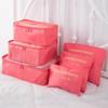 6Pcs/Set Travel Organizer Storage Bag Set Bedroom Living Room Home Closet Bags Clothes Organization Pouch Suitcase Solid Color