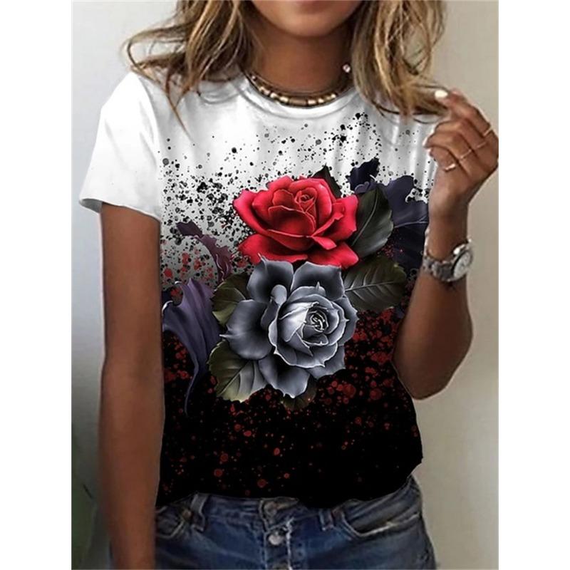 2025 Summer Women T-shirt 3D Cat Woman T Shirts Casual Streetwear O-Neck Short Sleeve Loose Tops 3XL Size Female Oversized Tees