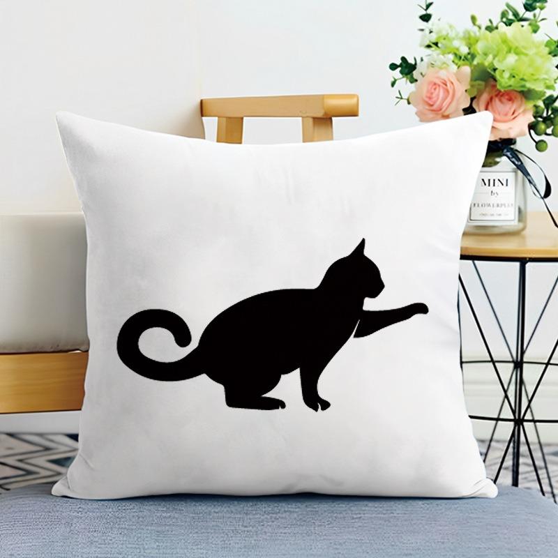 

Декоративная наволочка с принтом черного кота для спальни, гостиной, квадратная подушка, наволочка 40x40cm