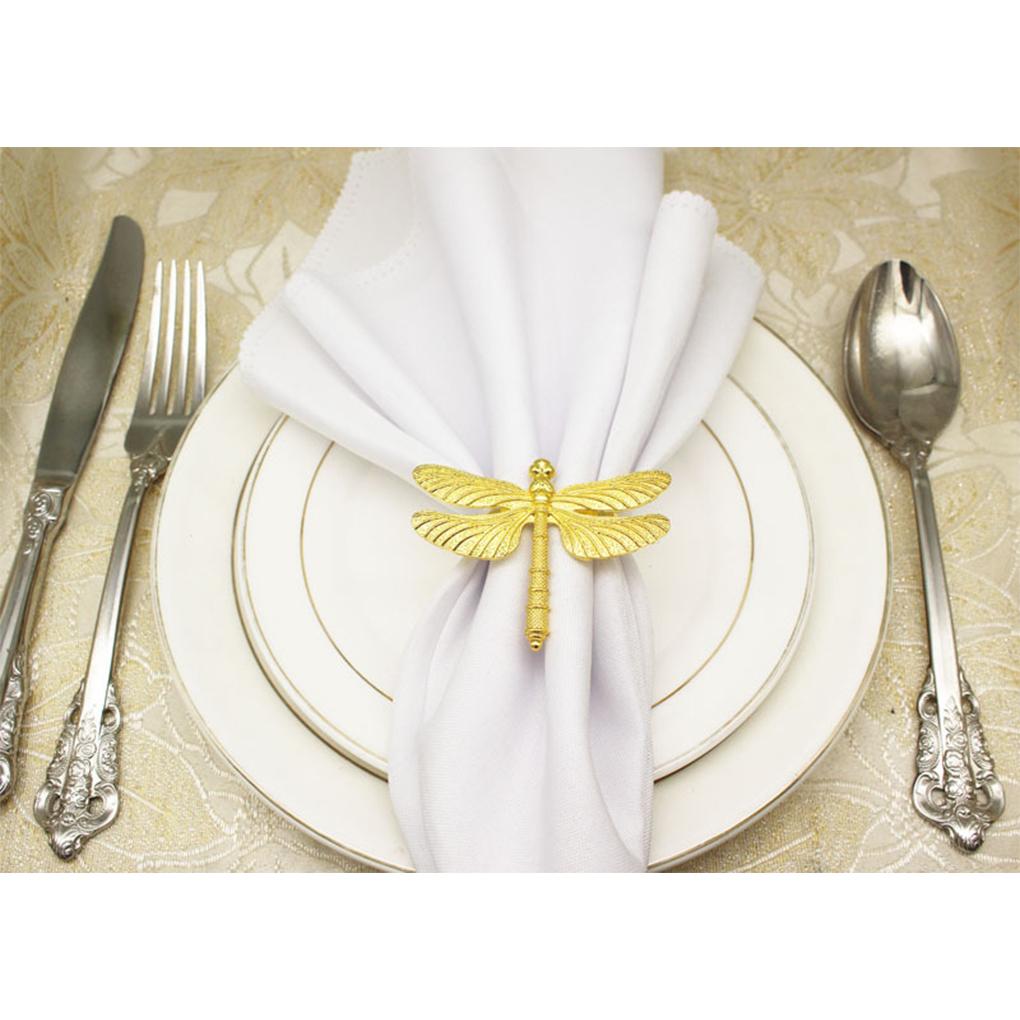 6 Pieces Napkin Ring Metal Iron Insect Decorative Towel Buckle Holder Portable Festival Restaurant Dining Room Decoration