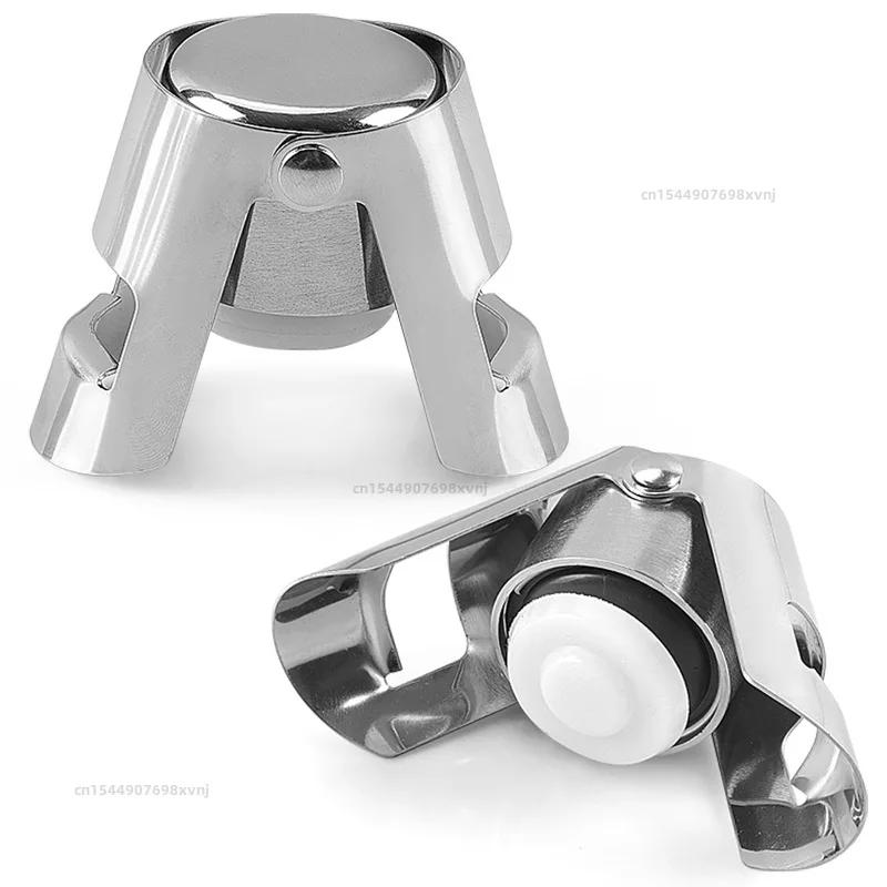Wine Bottle Stopper Wine Beer Bottle Cork Plug Stainless Steel Champagne Sparkling Stopper Bar Tools 1PC Sealing Bottle Cap