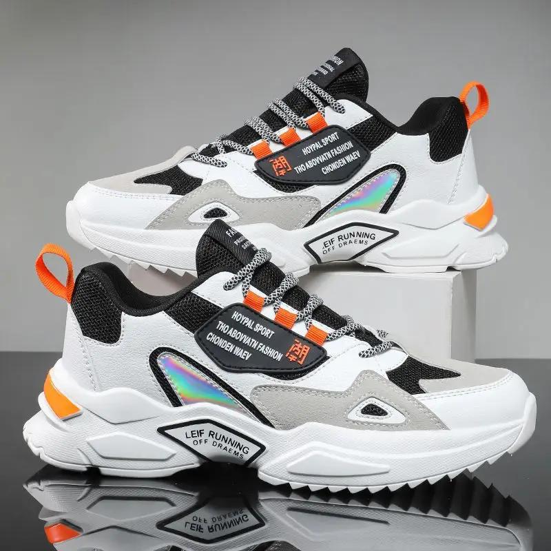 Fashion Men's Shoes New Casual Sneakers Mesh Lace-up Platform Running Shoes For Men Breathable Tennis Trainer Shoes Zapatillas De Hombre