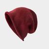 Oversized Knit Beanie Gray Warm Autumn Winter Hat