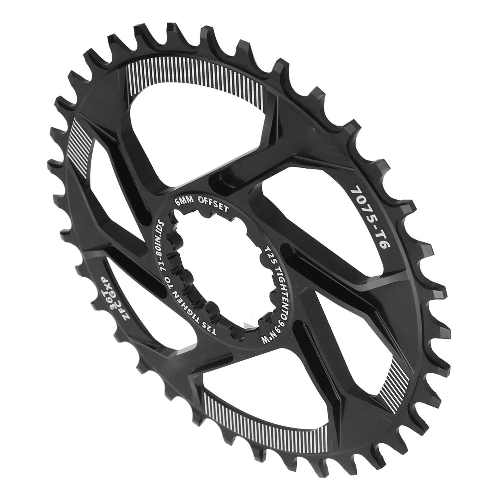 Bicycle Single Speed Chainring 36T Chainwheel Offset 6mm Direct Mount Narrow Wide Chainring for GXP