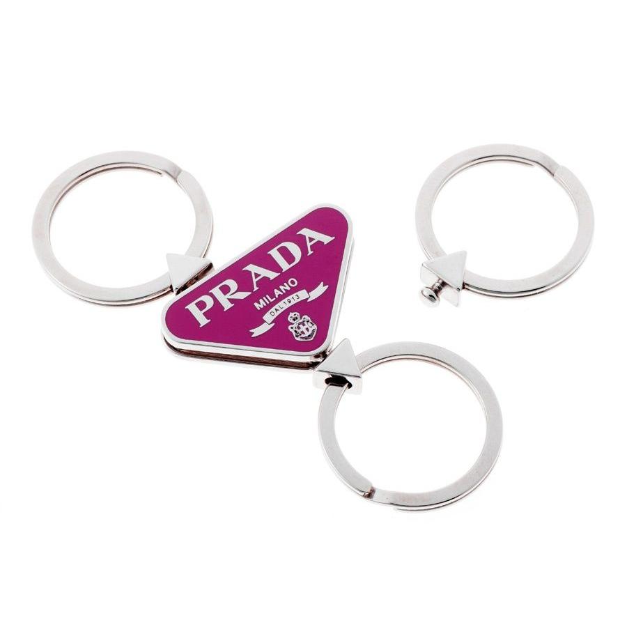 Used Prada / PRADA triangle logo key ring 1AP274 metal begonia [used]