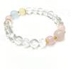 2 Arten natürlicher Steine zur Auswahl Kraftstein Schnitt Geld Arbeit Liebe Verbesserung Rosenquarz Rosa [Nanto Tenseki] von, Armband, Kristall, 64-seitig