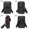 "Men's Outdoor Genuine Leather Waist Bag and Shoulder Bag for Mobile Phones"